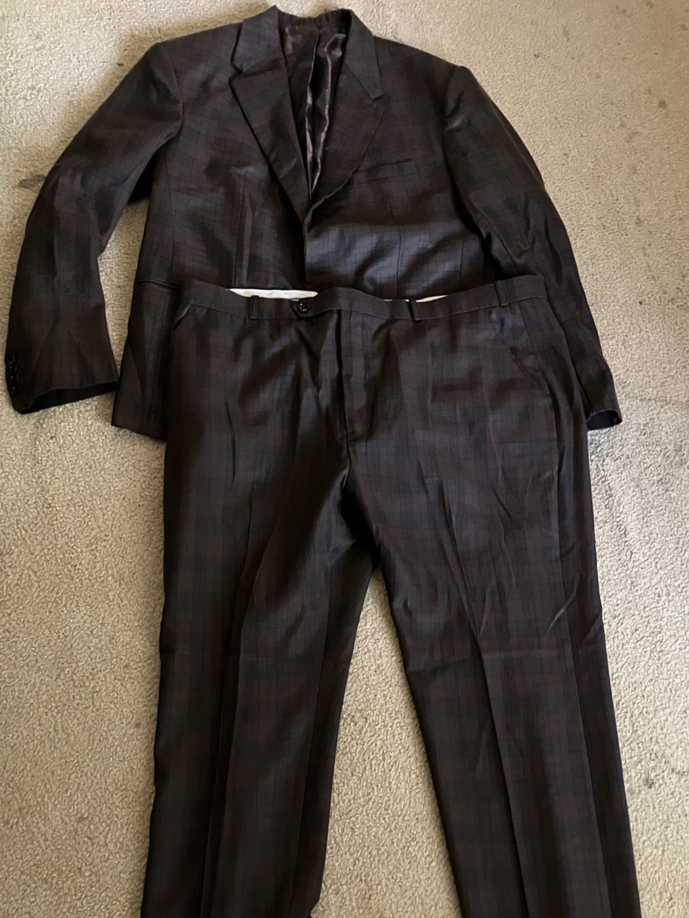 Crown Men's Plaid Suit - Two-Piece Blazer & Pants